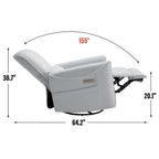 Brown Ergonomic Power Recliner with 270 Swivel, USB & Type-C Charging Ports, and Lumbar Support
