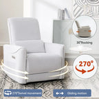 Brown Ergonomic Power Recliner with 270 Swivel, USB & Type-C Charging Ports, and Lumbar Support