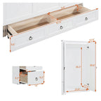Queen Size Murphy Bed with USB Port, Large Drawer, and Desk