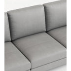 Canapé 3 places en cuir véritable 77 avec chargeur USB, coussins haute résilience et pieds en métal noir