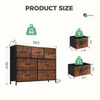 Commode double à 7 tiroirs, Espaces de rangement, Casiers de garde-robe assemblés, Casiers de mobilier de chambre à coucher
