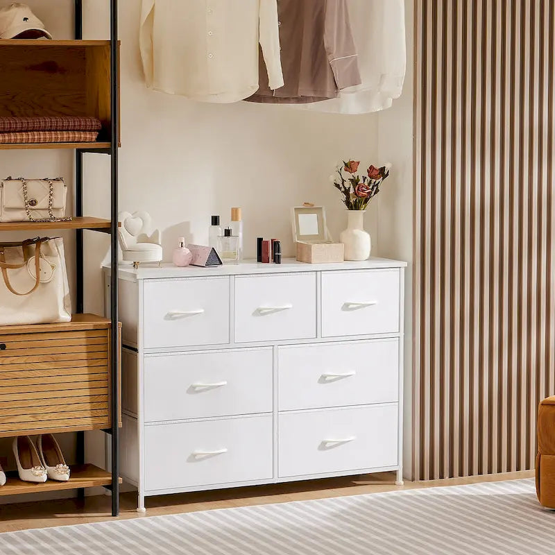 Commode double à 7 tiroirs, Espaces de rangement, Casiers de garde-robe assemblés, Casiers de mobilier de chambre à coucher