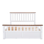 Queen Wooden Platform Bed with Drawers, Headboard, and Footboard