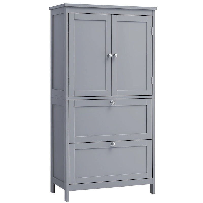Meuble de rangement de salle de bain autoportant moderne et haut avec 2 tiroirs et étagère réglable - 11.8P x 23.6L x 43.3H