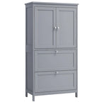Meuble de rangement de salle de bain autoportant moderne et haut avec 2 tiroirs et étagère réglable - 11.8P x 23.6L x 43.3H