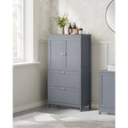 Meuble de rangement de salle de bain autoportant moderne et haut avec 2 tiroirs et étagère réglable - 11.8P x 23.6L x 43.3H