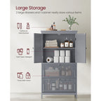 Meuble de rangement de salle de bain autoportant moderne et haut avec 2 tiroirs et étagère réglable - 11.8P x 23.6L x 43.3H