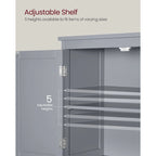 Meuble de rangement de salle de bain autoportant moderne et haut avec 2 tiroirs et étagère réglable - 11.8P x 23.6L x 43.3H