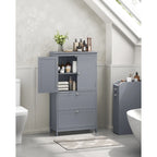 Meuble de rangement de salle de bain autoportant moderne et haut avec 2 tiroirs et étagère réglable - 11.8P x 23.6L x 43.3H