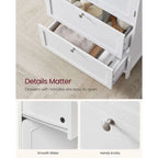 Meuble de rangement de salle de bain autoportant moderne et haut avec 2 tiroirs et étagère réglable - 11.8P x 23.6L x 43.3H
