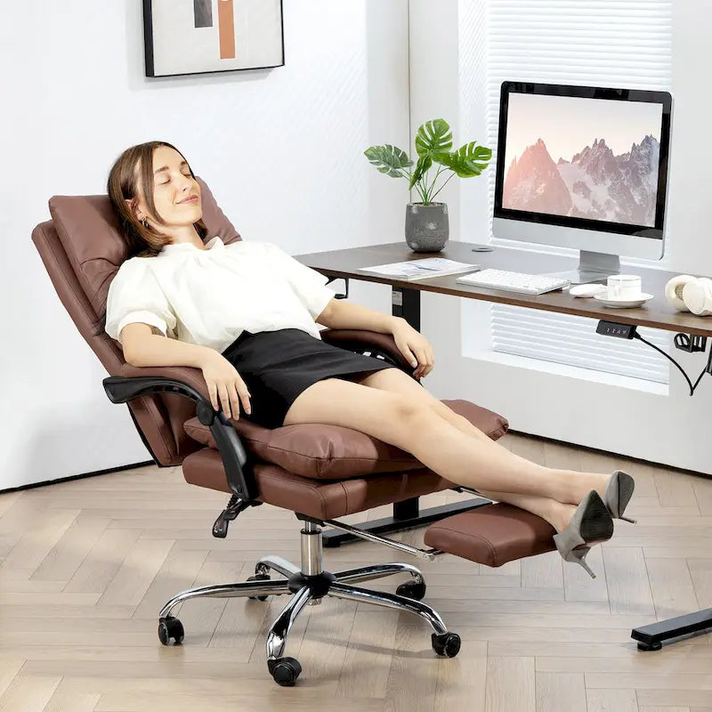 Vinsetto Microfibre Vibration Heated Reclining Massage Office Chair
