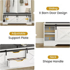 Hall Tree With Bench And Shoe Storage Coat Rack Barn Door