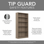 Universal Tall 5 Shelf Bookcase Storage by Bush Furniture