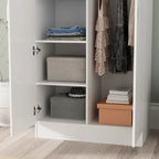 2-Door Wardrobe Armoires Freestanding Bedroom Armoire with Hanging Rod