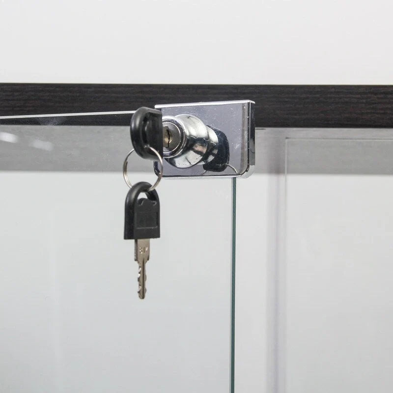 Glass Display Cabinet with 5 Shelves Double Door