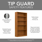 Universal Tall 5 Shelf Bookcase Storage by Bush Furniture