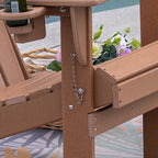 Outdoor Folding Adirondack Chair Patio Chair with Cup Holder