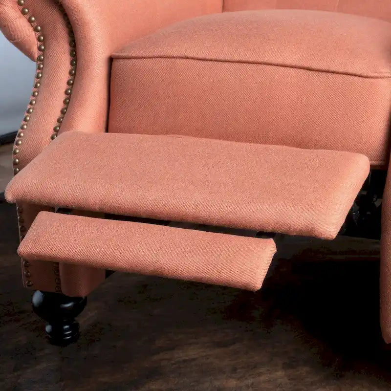 Walder Tufted Nailhead Fabric Recliner by Christopher Knight Home