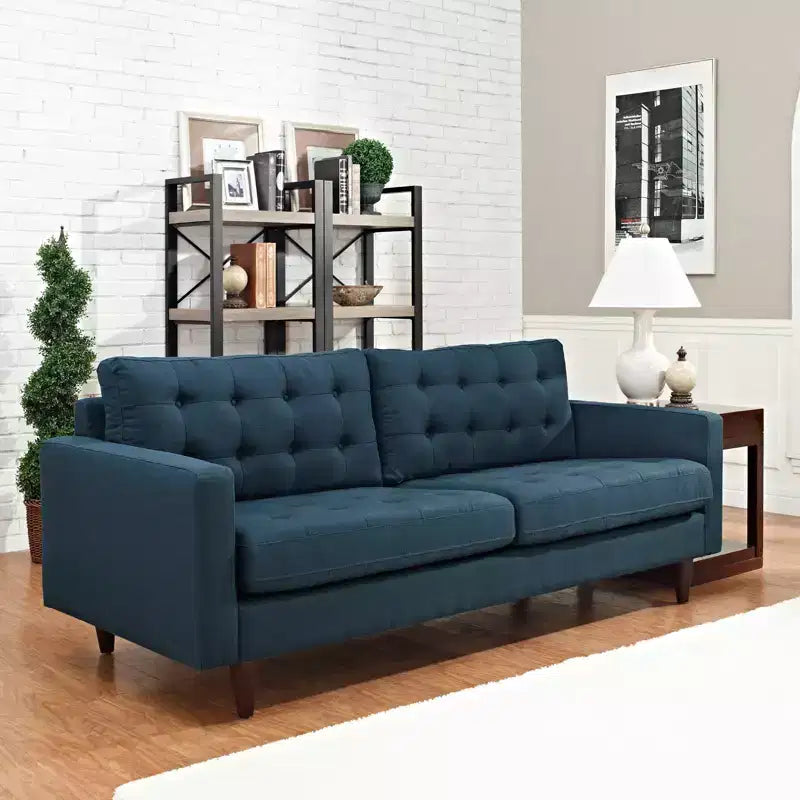 Modway Empress Canapé rembourré Azur : Tissu en polyester, Cadre en bois, Coussins capitonnés amovibles, 3 places