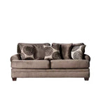 Mauricio Microfiber Sofa Brown - Furniture Of America: Upholstered, Wood Frame, Includes 4 Accent Pillows
