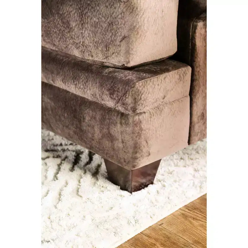 Mauricio Microfiber Sofa Brown - Furniture Of America: Upholstered, Wood Frame, Includes 4 Accent Pillows