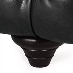 Sagewood Contemporary Faux Leather Tufted 3 Seater Sofa Midnight Black/Dark Brown - Christopher Knight Home