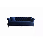 Elegance Contemporary Loveseat Sofas Blue/Acrylic: Velvet Upholstery, Acrylic Legs, No Assembly - Armen Living