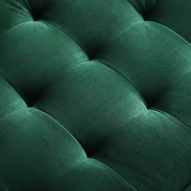 Canapé Valour Performance en Velours Vert - Modway : Design capitonné Mid-Century, Pieds teintés noyer, Capacité 400 kg