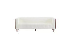 Christopher Knight Home Stella Contemporary 89.75" Fabric/Boucle Tufted 3 Seater Sofa Beige/Boucle