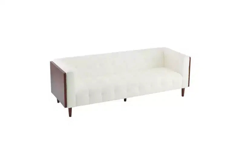 Christopher Knight Home Stella Contemporary 89.75" Fabric/Boucle Tufted 3 Seater Sofa Beige/Boucle