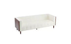 Christopher Knight Home Stella Contemporary 89.75" Fabric/Boucle Tufted 3 Seater Sofa Beige/Boucle