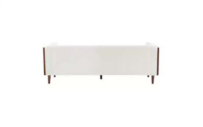 Christopher Knight Home Stella Contemporary 89.75" Fabric/Boucle Tufted 3 Seater Sofa Beige/Boucle