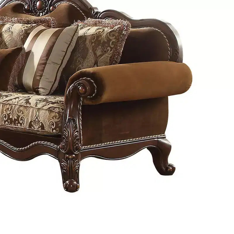 Canapé Jardena 89 po : Accoudoirs arrondis, pieds Queen Anne, clous décoratifs – Acme Furniture