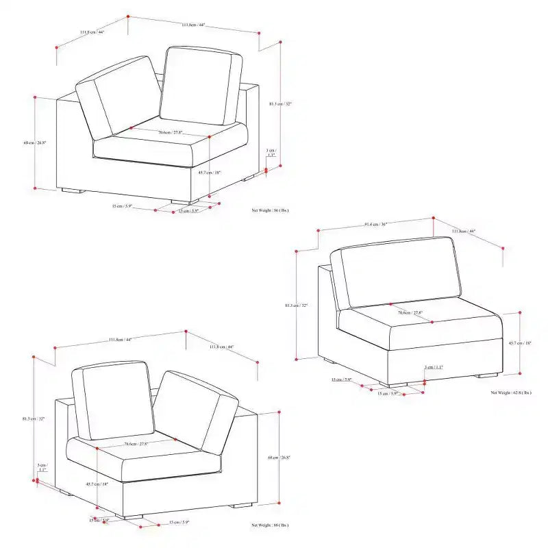 WyndenHall Marlee 3 Seater Sofa Cloud Gray