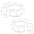 WyndenHall Biggs Canapé 2 Places Gris Clair