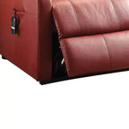 Acme Furniture Ricardo Power Recliner Sofa Red Synthetic Leather