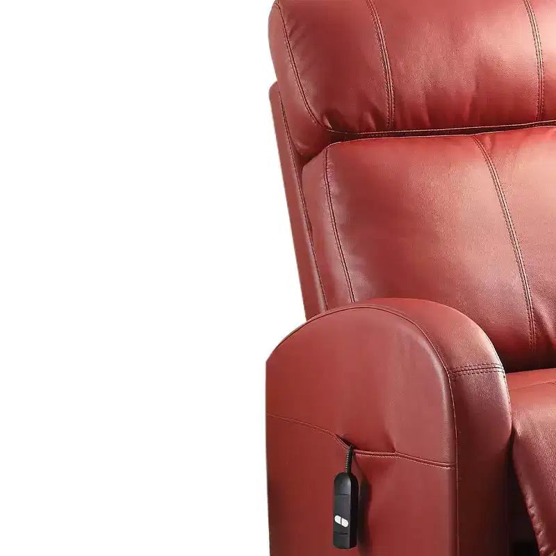 Acme Furniture Ricardo Power Recliner Sofa Red Synthetic Leather