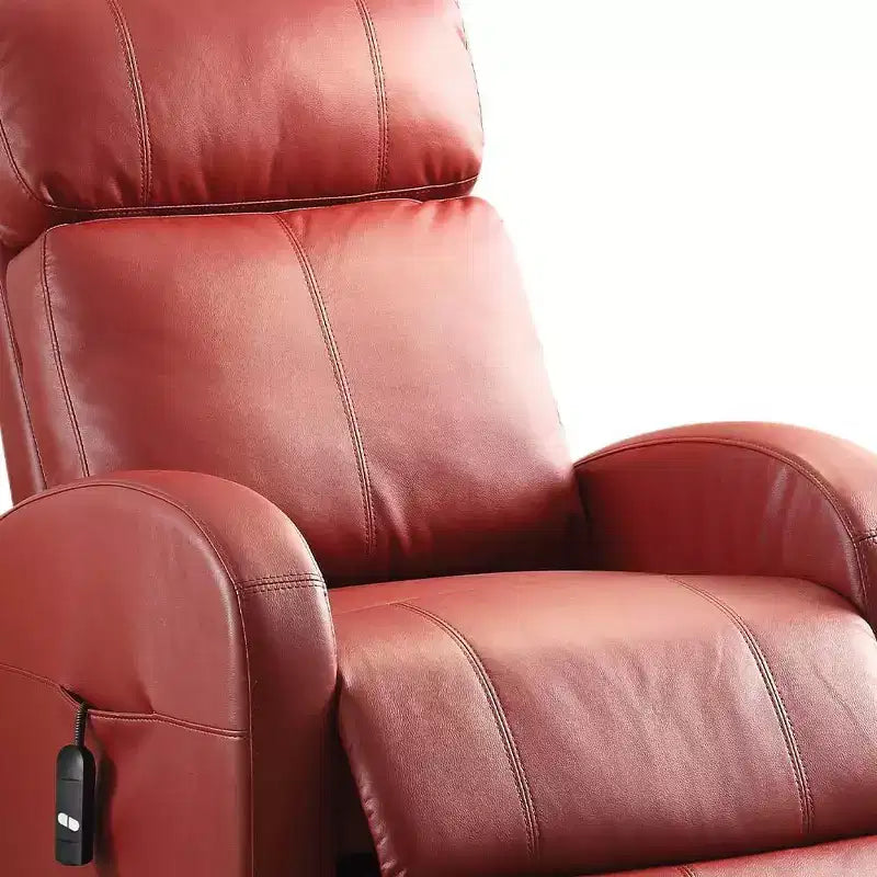 Acme Furniture Ricardo Power Recliner Sofa Red Synthetic Leather