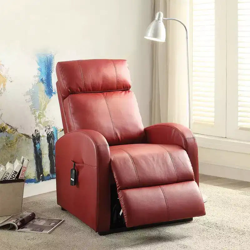 Acme Furniture Ricardo Power Recliner Sofa Red Synthetic Leather