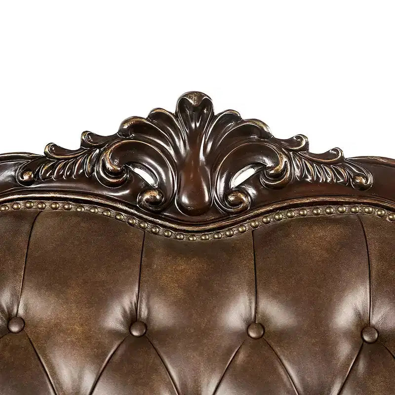 HOMES: Inside + Out Frazer 90.25" Sofa Traditional with Nailhead Trim Brown