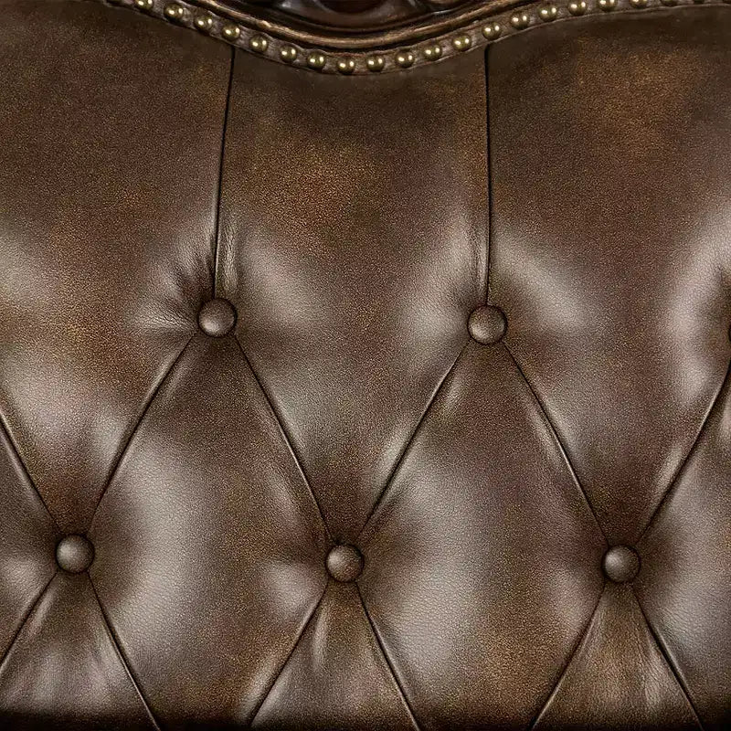 HOMES: Inside + Out Frazer 90.25" Sofa Traditional with Nailhead Trim Brown