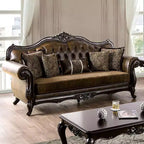 HOMES: Inside + Out Frazer 90.25" Sofa Traditional with Nailhead Trim Brown