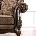 HOMES: Inside + Out Frazer 90.25" Sofa Traditional with Nailhead Trim Brown