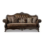HOMES: Inside + Out Frazer 90.25" Sofa Traditional with Nailhead Trim Brown