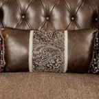 HOMES: Inside + Out Frazer 90.25" Sofa Traditional with Nailhead Trim Brown