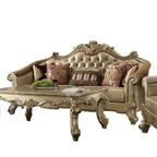 Acme Furniture Vendome II Canapé Similicuir Bone/Patine Dorée