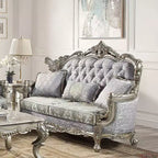 73" Miliani Sofa Fabric and Antique Bronze Finish - Acme Furniture: Leather Upholstery, Wood Frame, Includes 3 Pillows