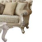 Canapé 88 po Bentley Tissu/Champagne - Acme Furniture : d'inspiration victorienne, capitonné, accoudoirs roulés