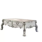Canapé 241 cm Dresden en cuir synthétique, assise moelleuse et accents sculptés - Acme Furniture