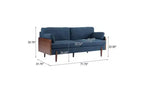 Christopher Knight Home Ella Canapé 3 places moderne rembourré de 71,75 po avec cadre en bois et coussins décoratifs bleus